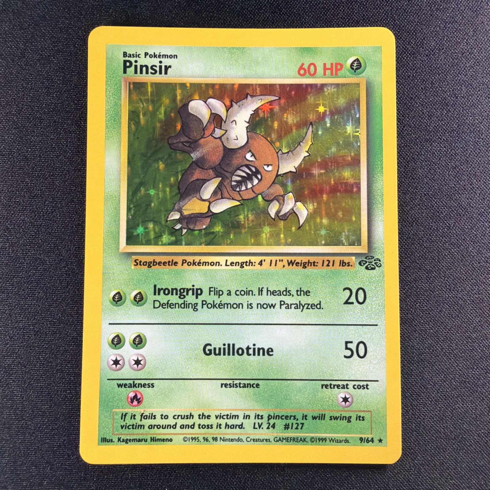 Pokémon TCG Pinsir Jungle 9/64 Holo Rare Unlimited 1999 English Pokémon TCG Pinsir Jungle 9/64 Holo Rare Unlimited 1999 English