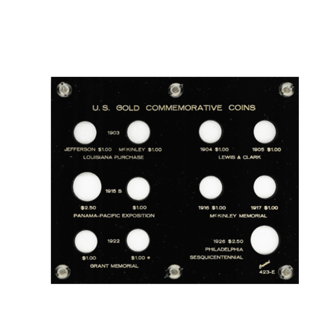 Capital Plastics Complete 1903-1926 Commemorative Gold Coin Display