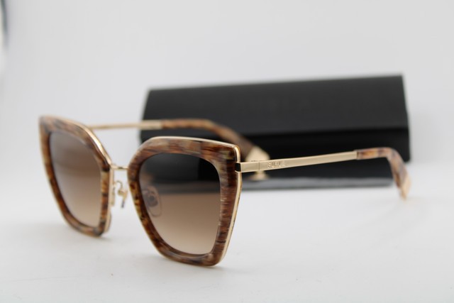 NEW FURLA SFU821 COL.07HL BROWN HORN GOLD GRADIENT AUTHENTIC SUNGLASSES 52-23 NEW FURLA SFU821 COL.07HL BROWN HORN GOLD GRADIENT AUTHENTIC SUNGLASSES 52-23