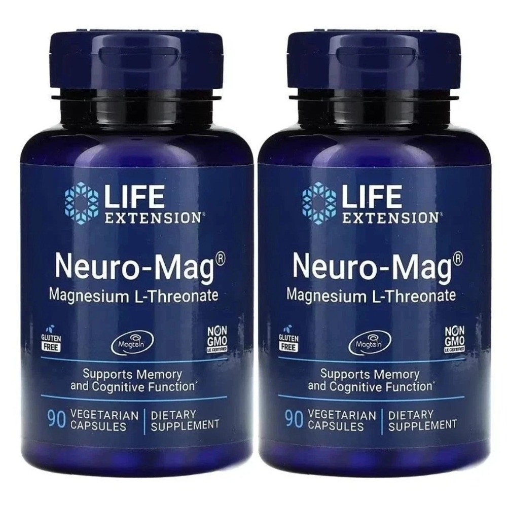 NEW！Neuro-Mag Magnesium L-Threonate from 2000 mg Magtein - Life Extension-2 PACK