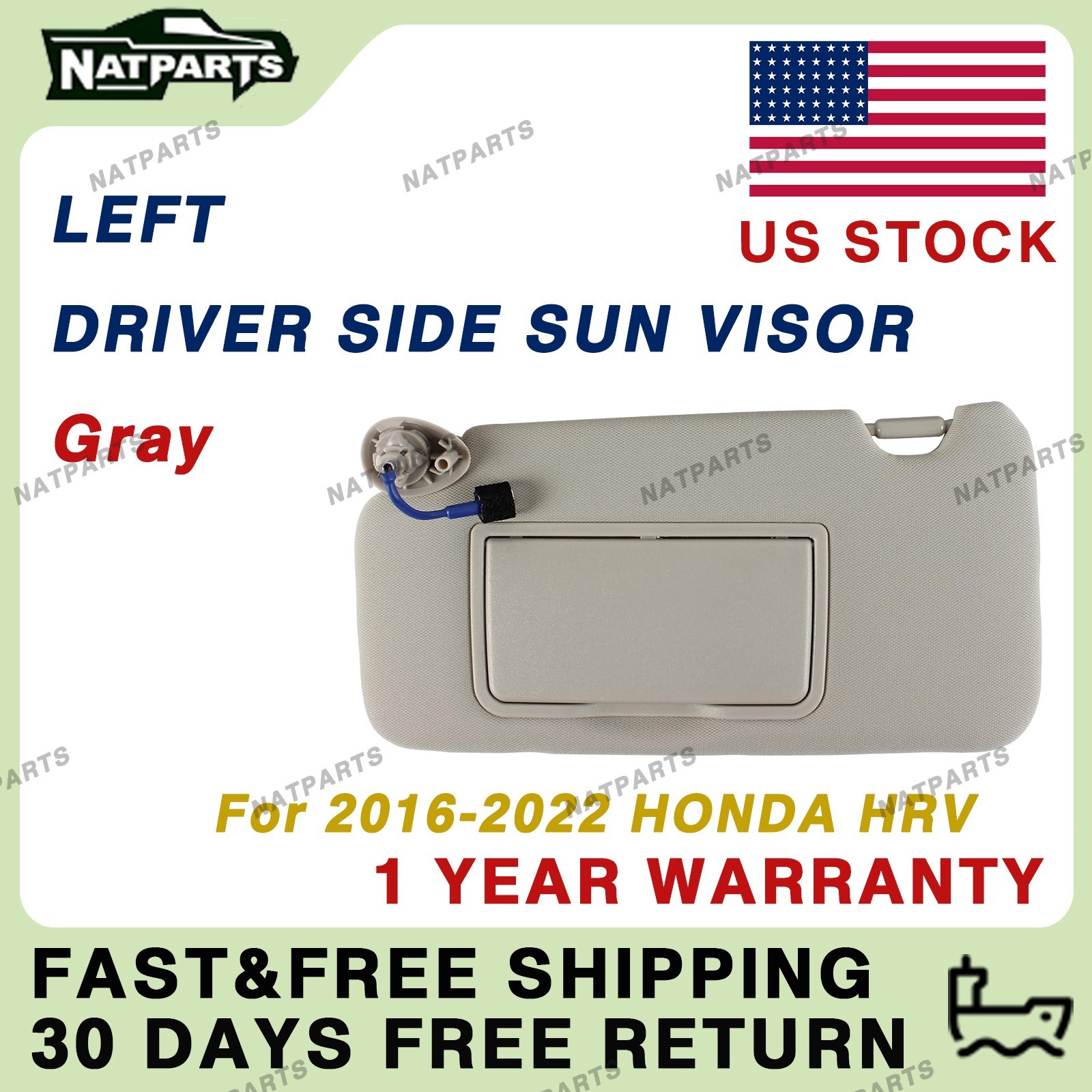 Left Driver Sun Visor W/ Lights Fits for  Honda HRV 2016-2022 83280T7WA12ZA