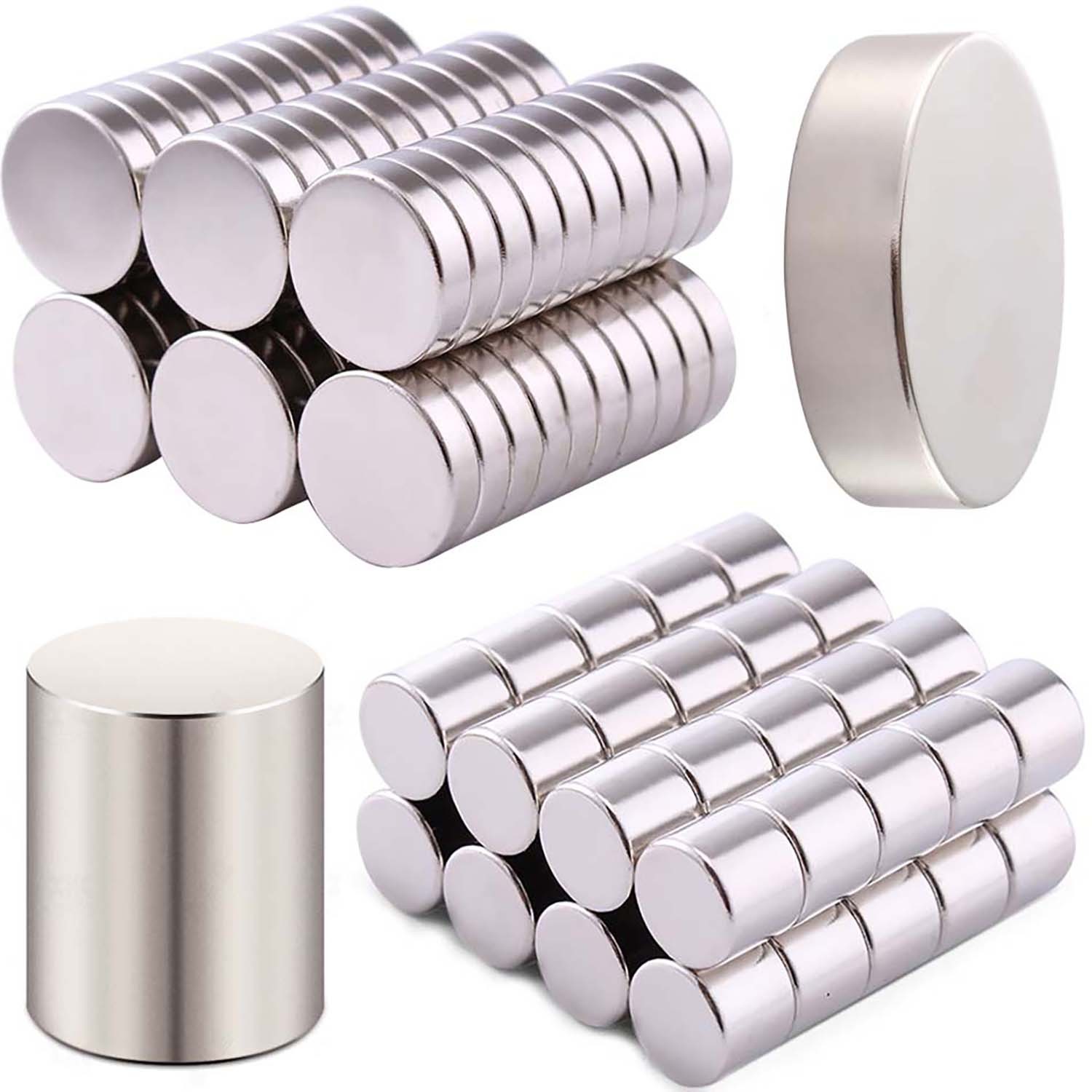 Small & Large Neodymium Magnets 1/2/3mm to 30mm Thick Round Rings Cylinder Discs