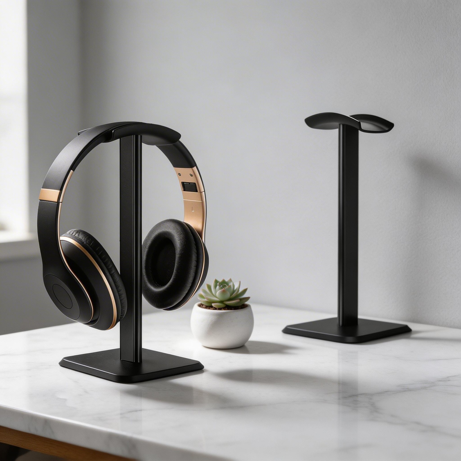 Black ABS Gaming Headphone Stand Desktop Headset Display Holder Single Pack