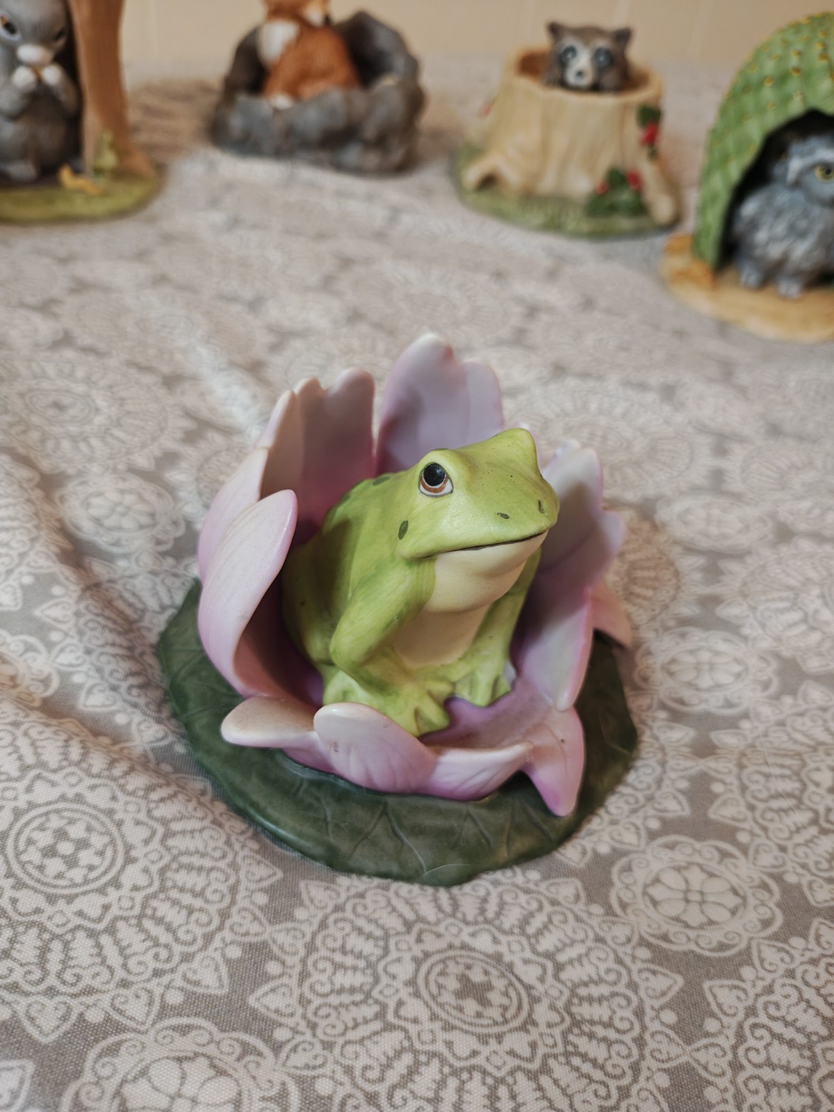 Vintage 1984 Franklin Porcelain Woodland Surprises Frog Jacqueline B Smith Vintage 1984 Franklin Porcelain Woodland Surprises Frog Jacqueline B Smith