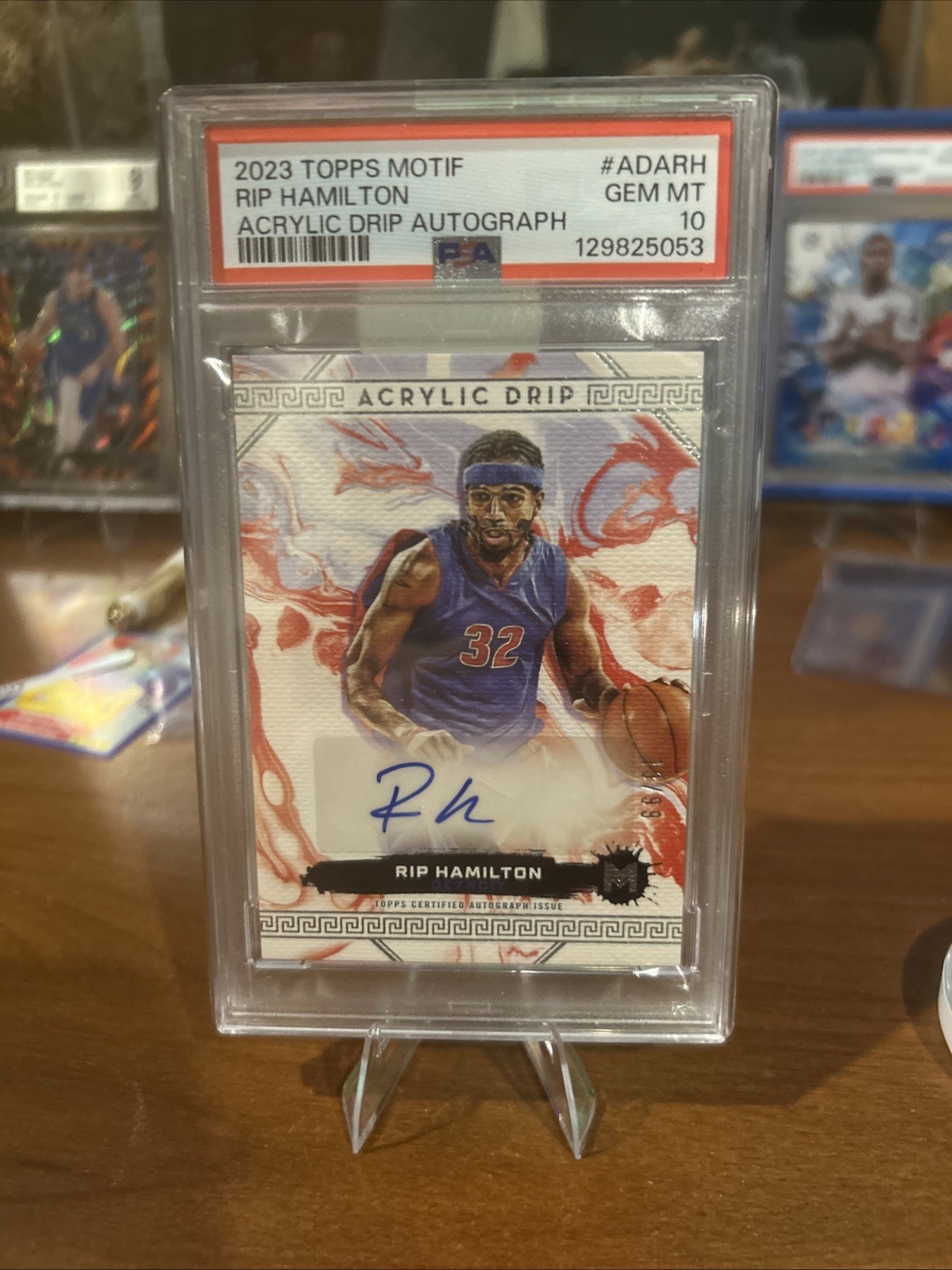 2023-24 Topps Motif - Acrylic Drip Autographs Richard Hamilton #ADA-RH /99 PSA10 2023-24 Topps Motif - Acrylic Drip Autographs Richard Hamilton #ADA-RH /99 PSA10