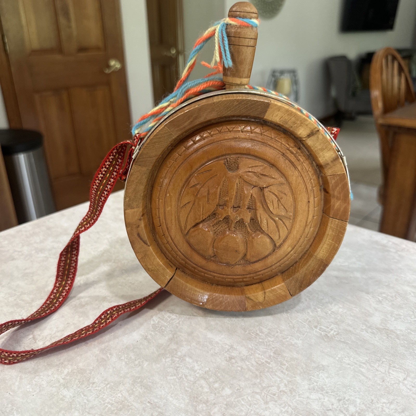 Vintage European Hand Carved Flask