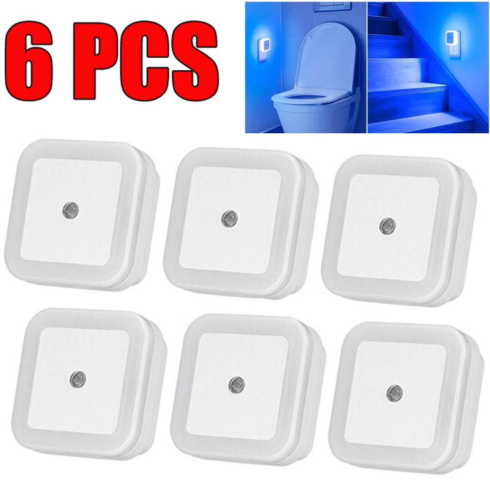 6Pcs Plug-in LED Night Lights Lamp Dusk to Dawn Sensor Hallway Kitchen Bathroom 6Pcs Plug-in LED Night Lights Lamp Dusk to Dawn Sensor Hallway Kitchen Bathroom