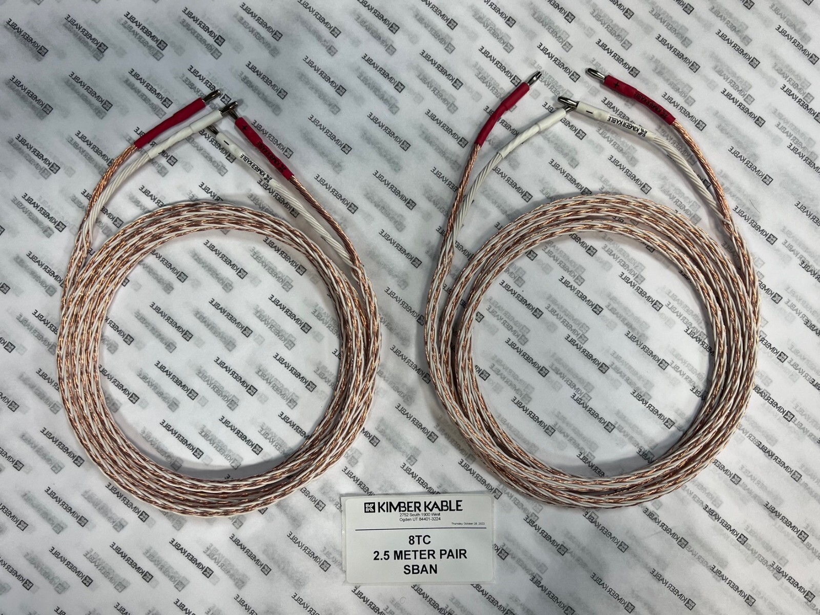 Kimber Kable 8TC 2.5 METER Pair with SBANs (retail $710)
