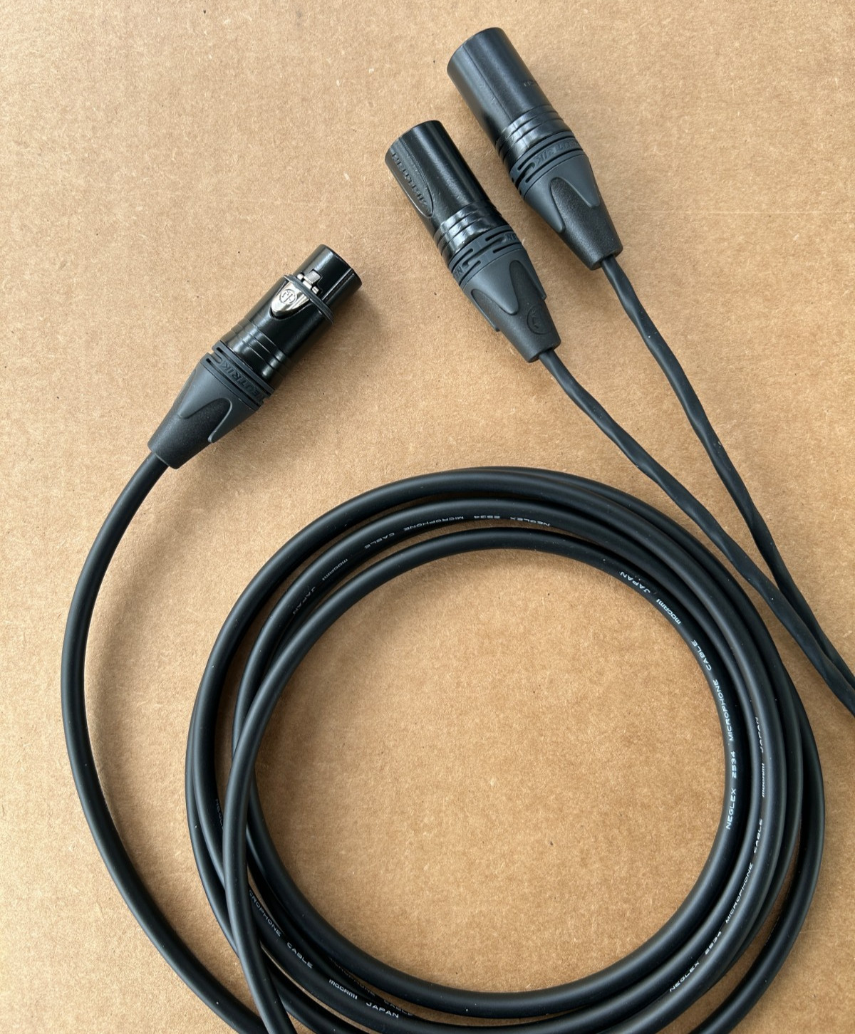 1 to 25\'FT Mogami 2534 cable Neutrik XLR-Female to Dual XLR-Male Splitter Audio