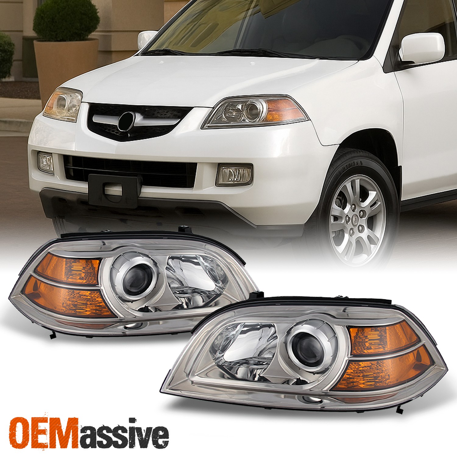Fit 04-06 Acura MDX Headlights Headlamps Replacement Left+Right Pair 2004-2006
