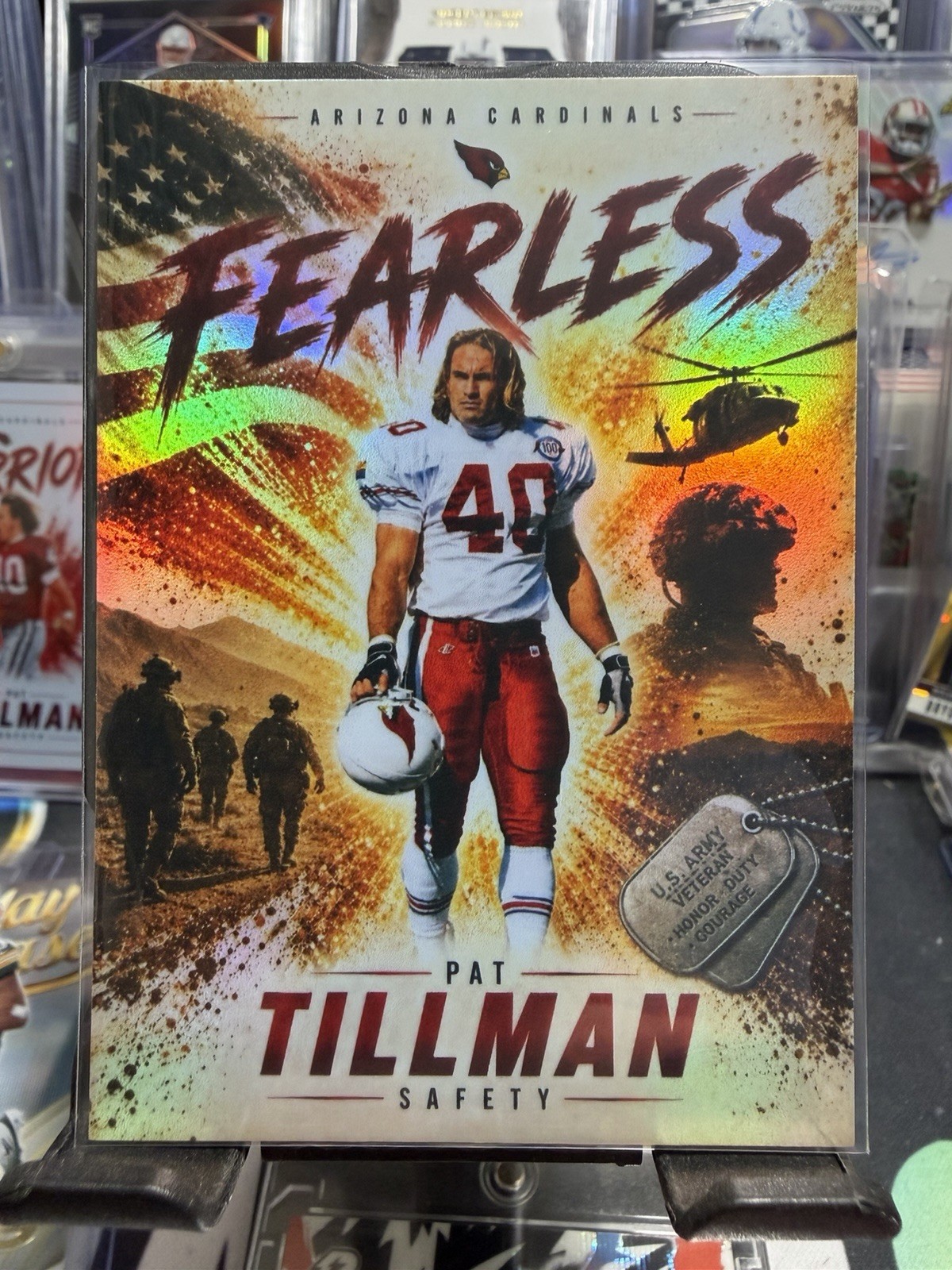 Pat Tillman #40 Fearless Silver Refractor Custom Arizona Cardinals Card Pat Tillman #40 Fearless Silver Refractor Custom Arizona Cardinals Card