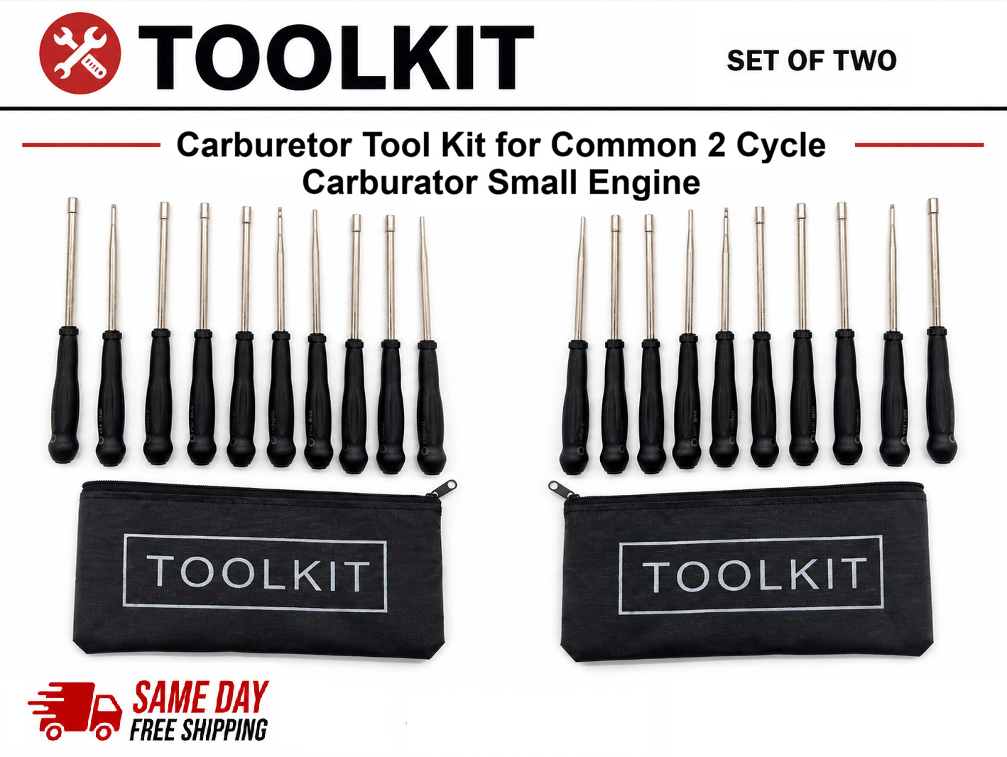 20PCS Carburetor Tool Kit for Common 2 Cycle Carburator Small Engine Adjustment