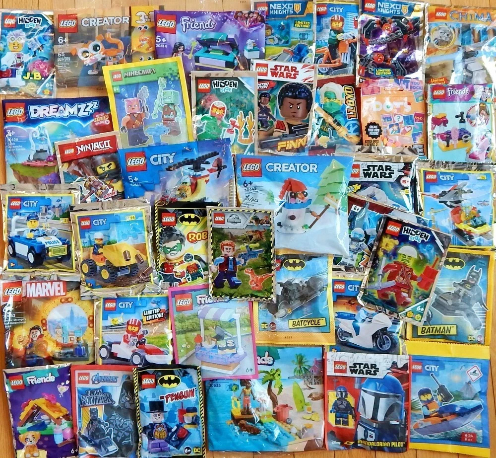 100 NEW SEALED LEGO RANDOM POLYBAG + FOIL BAG + BLISTER PACK LOT minifigure 100 NEW SEALED LEGO RANDOM POLYBAG + FOIL BAG + BLISTER PACK LOT minifigure