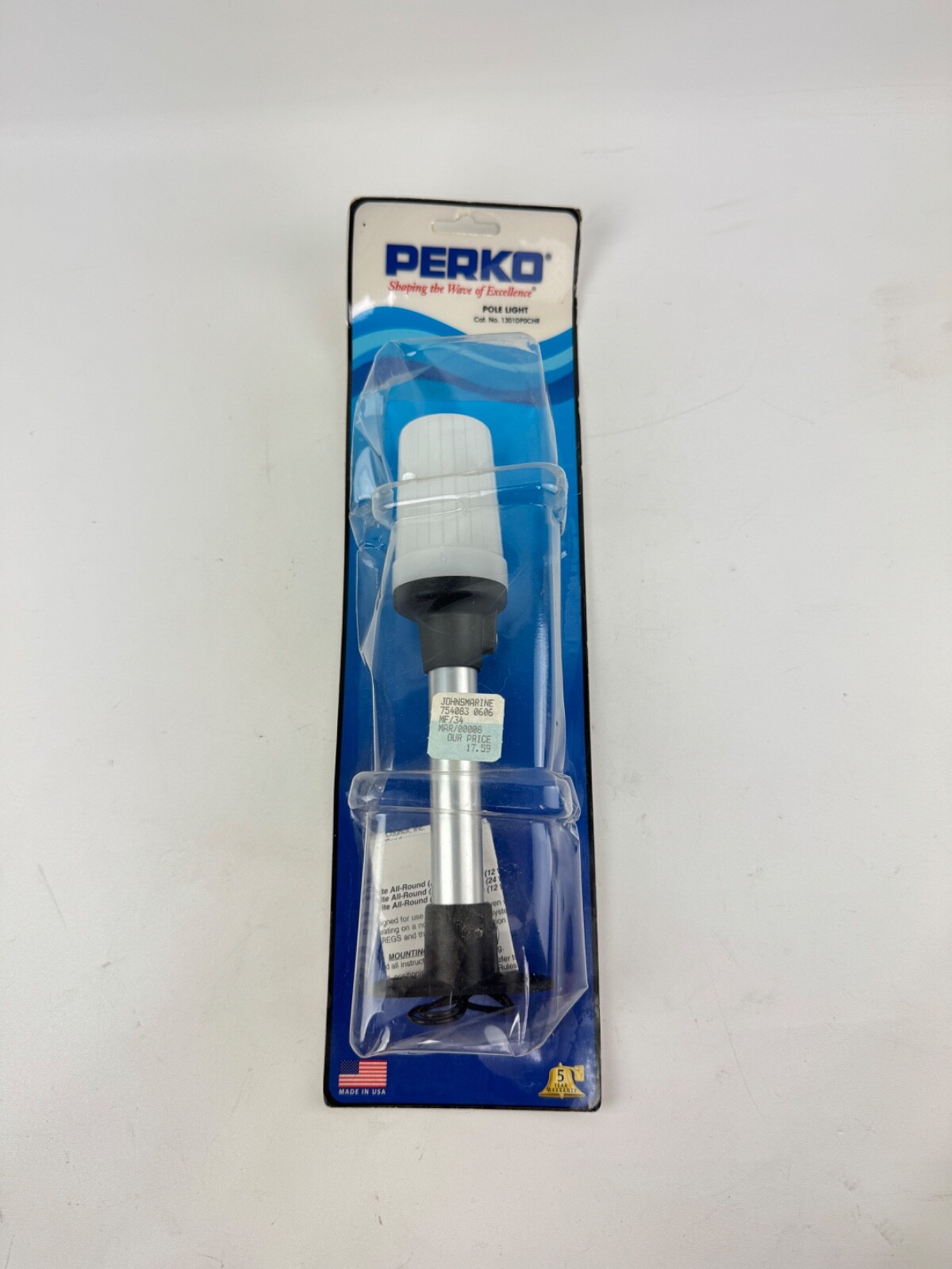 Perko 1301DP0CHR Fixed Mount White All-Around Light 7-1/8\