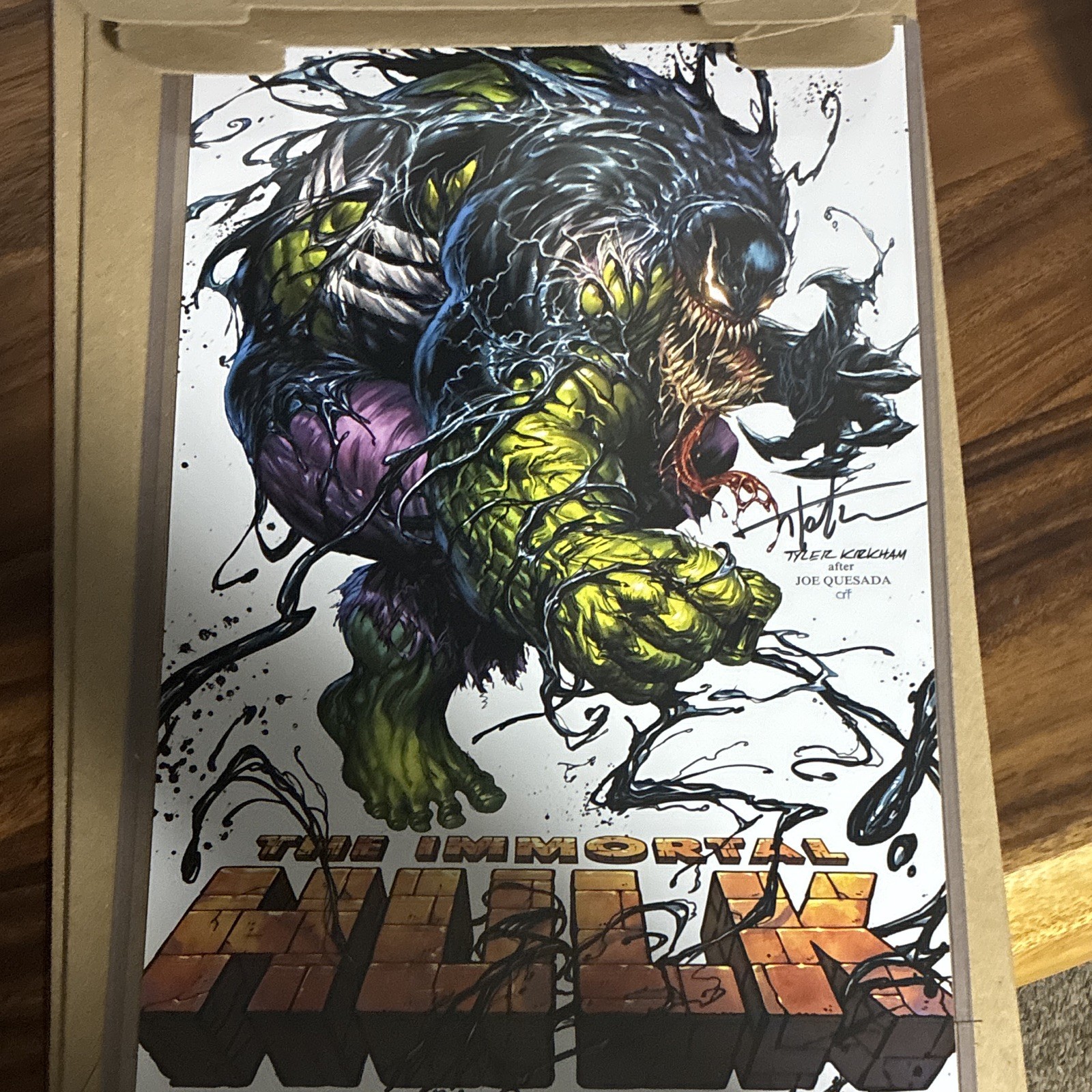 The Immortal Hulk Exclusive 11x16 print Signed Tyler Kirkham Hulk Venom The Immortal Hulk Exclusive 11x16 print Signed Tyler Kirkham Hulk Venom