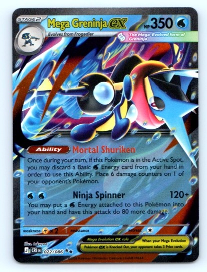TCG ~ Mega Greninja ex 022/086 ~ English Near Mint