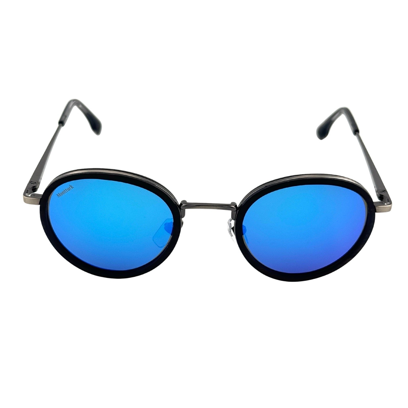 Monttuck Wood Sunglasses Polarized Blue REVO Lens Premium Metal Frame UV400