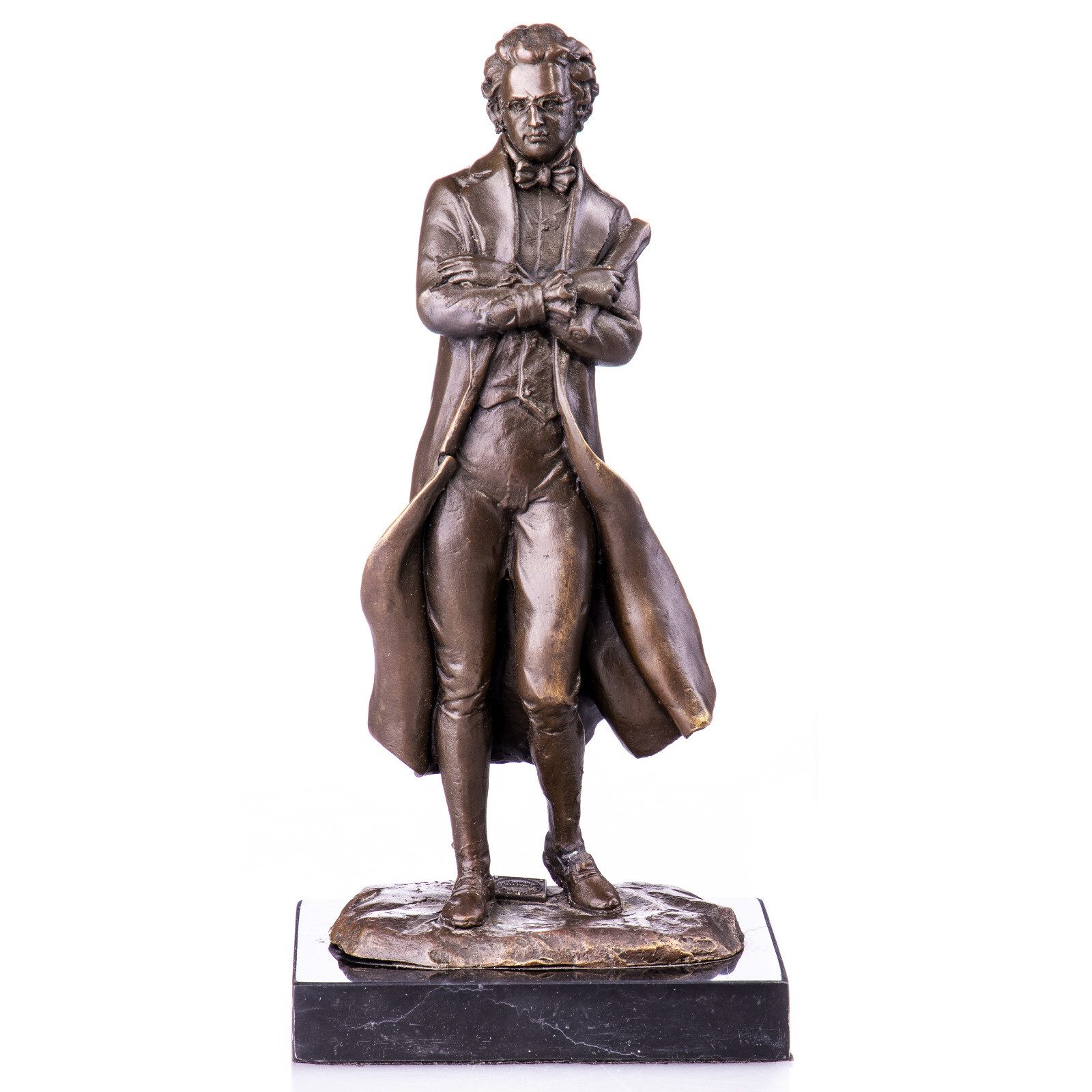 Bronze Sculpture of composer Franz Peter Schubert mounted on marble after Milo