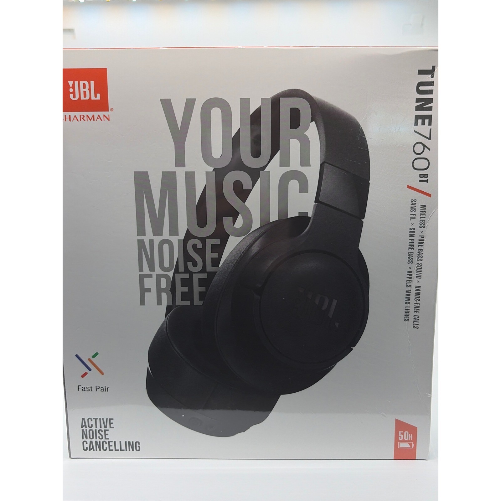 JBL Tune 760BT Wireless Over-Ear NC Headphones Black Pure Bass Bluetooth v5.0 2A