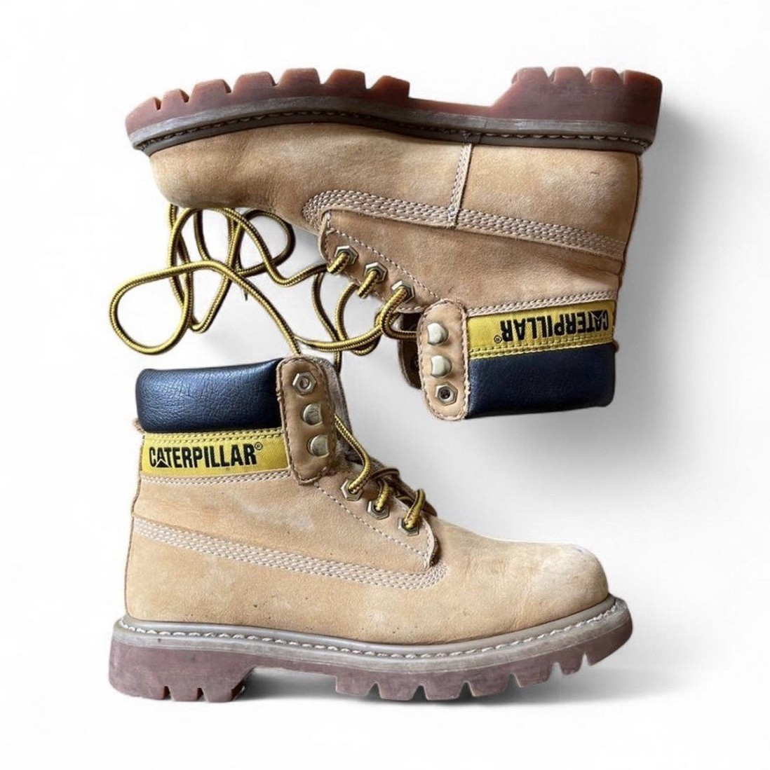 Caterpillar Leather Work Boots Oil Resistant Ankle Round Toe US 5 P306831