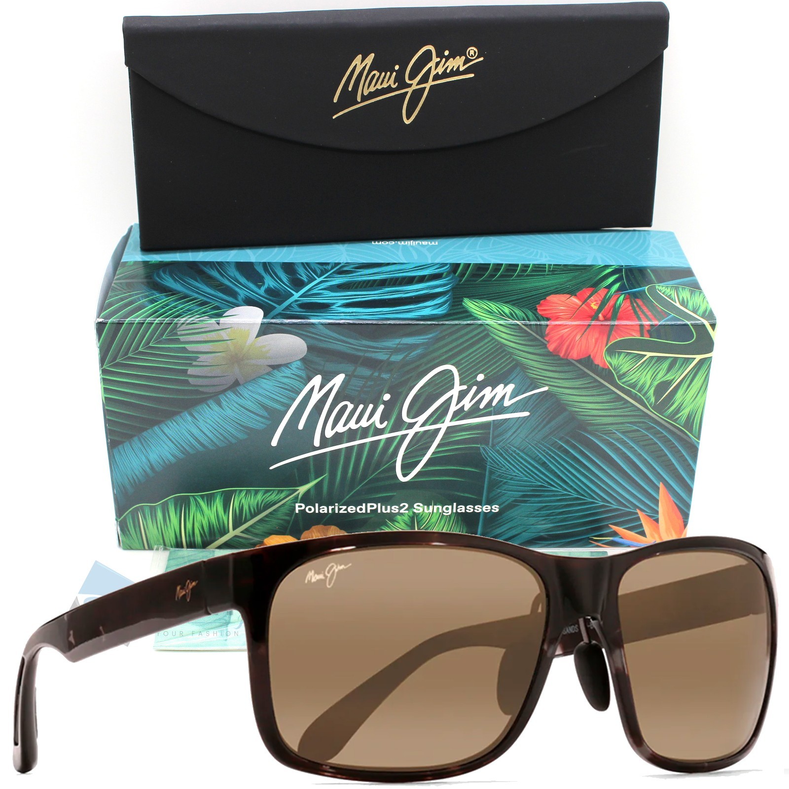 NEW Maui Jim RED SANDS Polarized Square Sunglasses Tortoise / Bronze MJ0432S-002 NEW Maui Jim RED SANDS Polarized Square Sunglasses Tortoise / Bronze MJ0432S-002