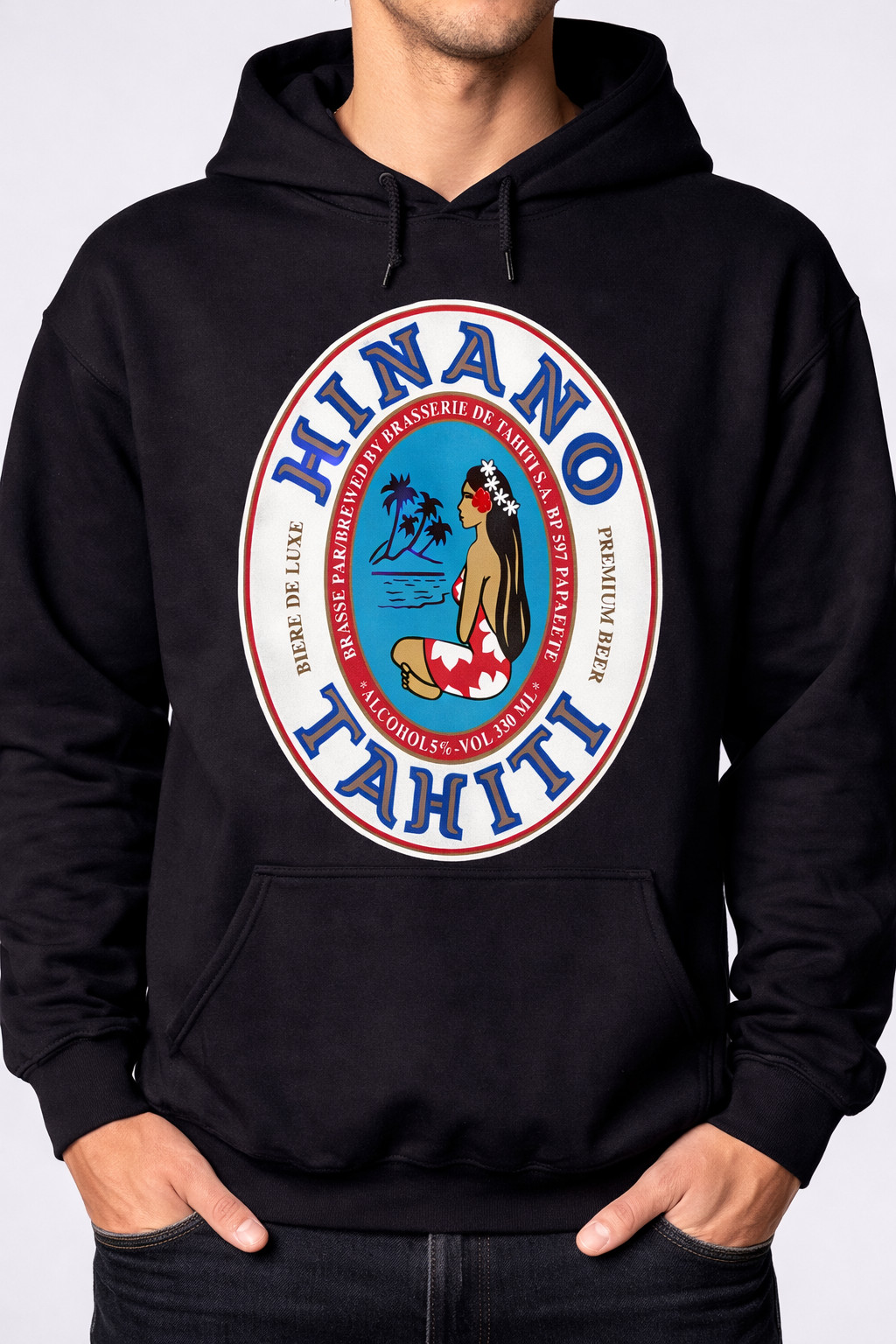 Tahiti Island Brew Beach Vibe Retro Gift Unisex Graphic Hoodie