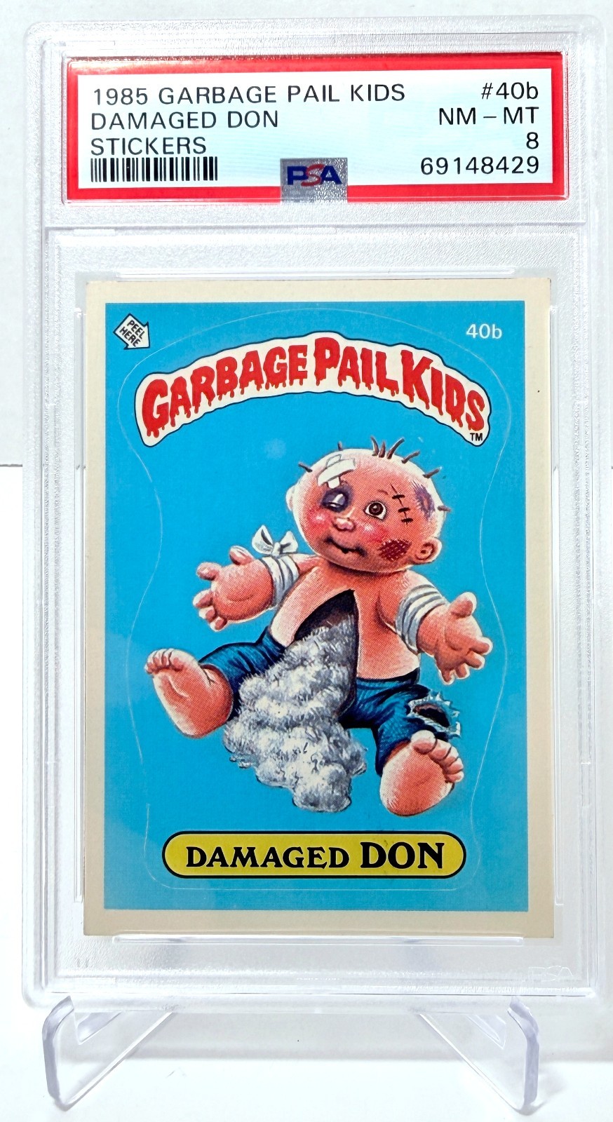 1985 Topps Garbage Pail Kids Series 1 - #40b Damaged Don - PSA 8 NM-MT 1985 Topps Garbage Pail Kids Series 1 - #40b Damaged Don - PSA 8 NM-MT
