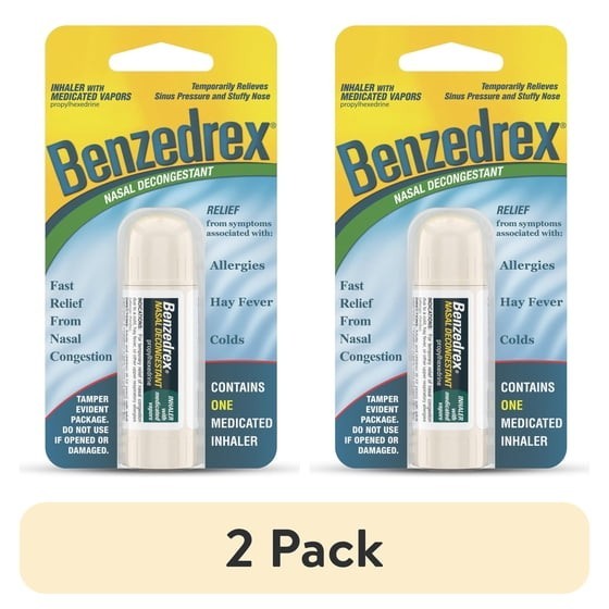 (2 pack) Benzedrex Nasal Decongestant Inhaler With Medicated Vapors (2 pack) Benzedrex Nasal Decongestant Inhaler With Medicated Vapors