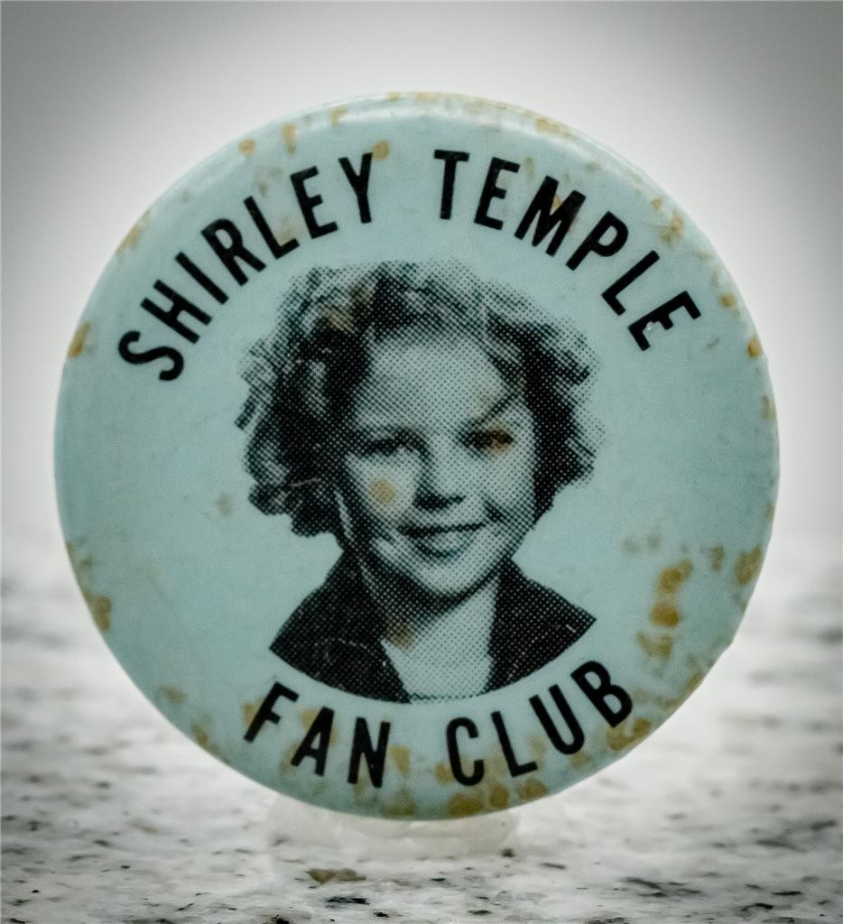 Vintage 1930s Shirley Temple Fan Club Pinback Button Child Star Hollywood