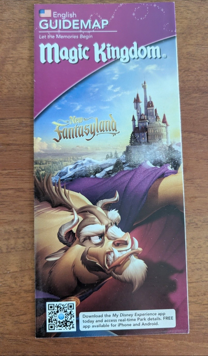 Magic Kingdom Guidemap New Fantasyland Beast\'s Castle 2013 Rare Magic Kingdom Guidemap New Fantasyland Beast\'s Castle 2013 Rare