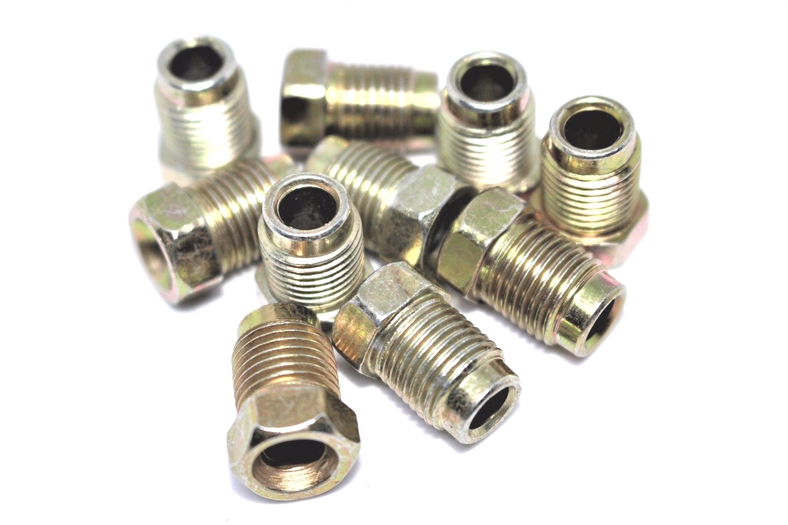 Brake Pipe Nuts Qty 10 Pack Male M10 10mm x 1.0mm Short Nut 3/16\ Brake Pipe Nuts Qty 10 Pack Male M10 10mm x 1.0mm Short Nut 3/16\