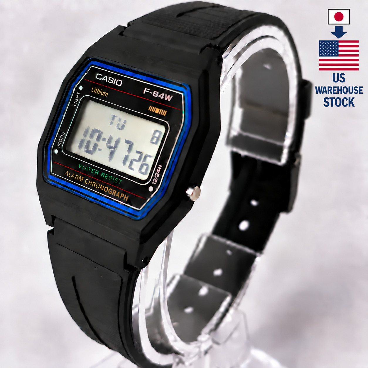 CASIO F-91W-1JH Green Trim Classic Digital Watch CASIO Collection