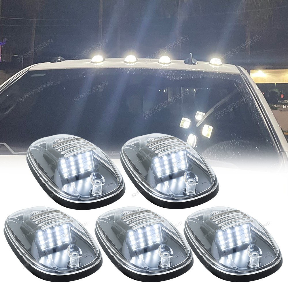 For 2003-2018 Dodge Ram 1500 2500 3500 Truck White LED Cab Roof Marker Lights 5x