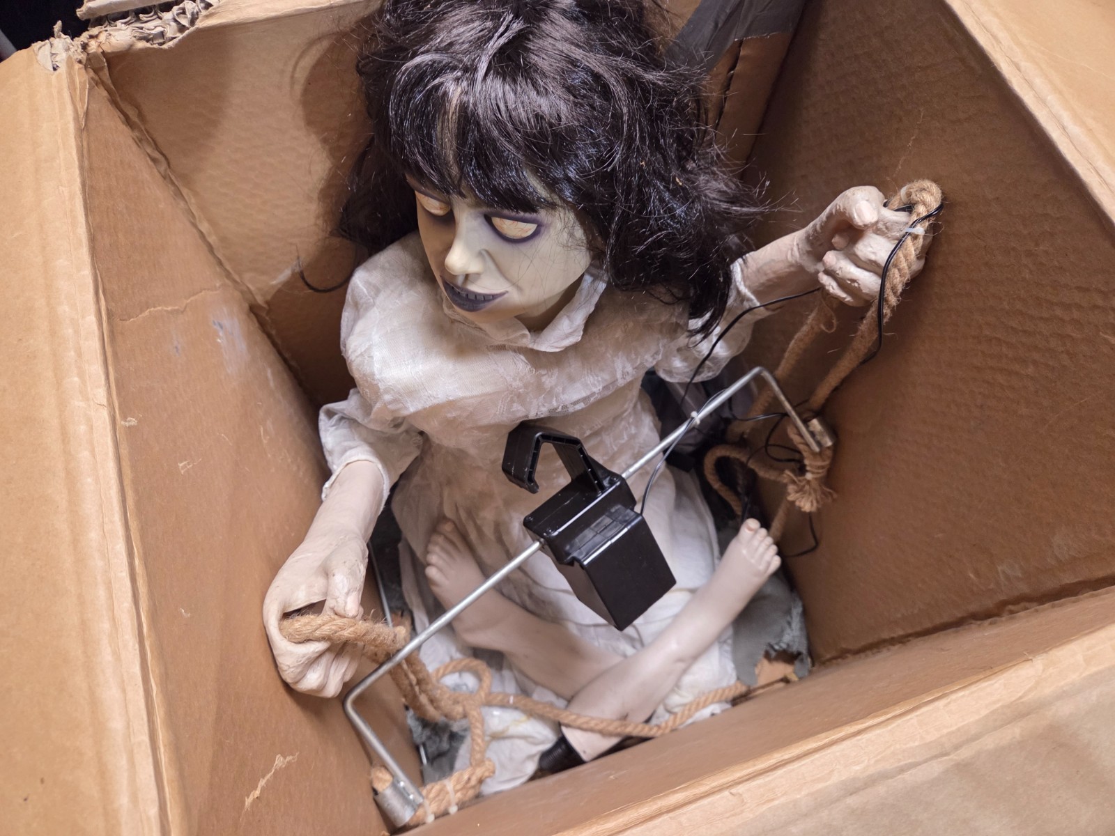 Spirit Halloween Animated Animatronic Life Size Zombie Swing Girl Prop Spirit Halloween Animated Animatronic Life Size Zombie Swing Girl Prop