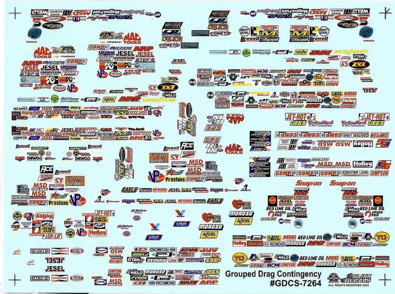 Slixx 7264 Grouped Drag Contingency 1/24 1/25 waterslide decal Slixx 7264 Grouped Drag Contingency 1/24 1/25 waterslide decal