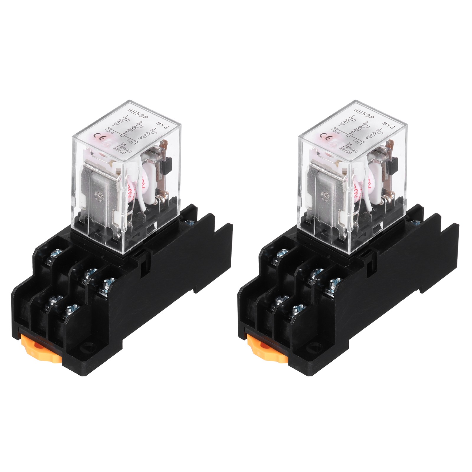 2 Pcs AC 220V Electromagnetic Power Relay 11-Pin 5A 3NO 3NC - MY3NJ
