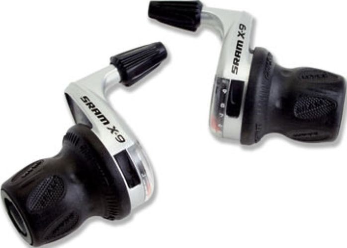 SRAM X-9 3x9s Black Mountain Bike Gripshift Shifters Set SRAM X-9 3x9s Black Mountain Bike Gripshift Shifters Set