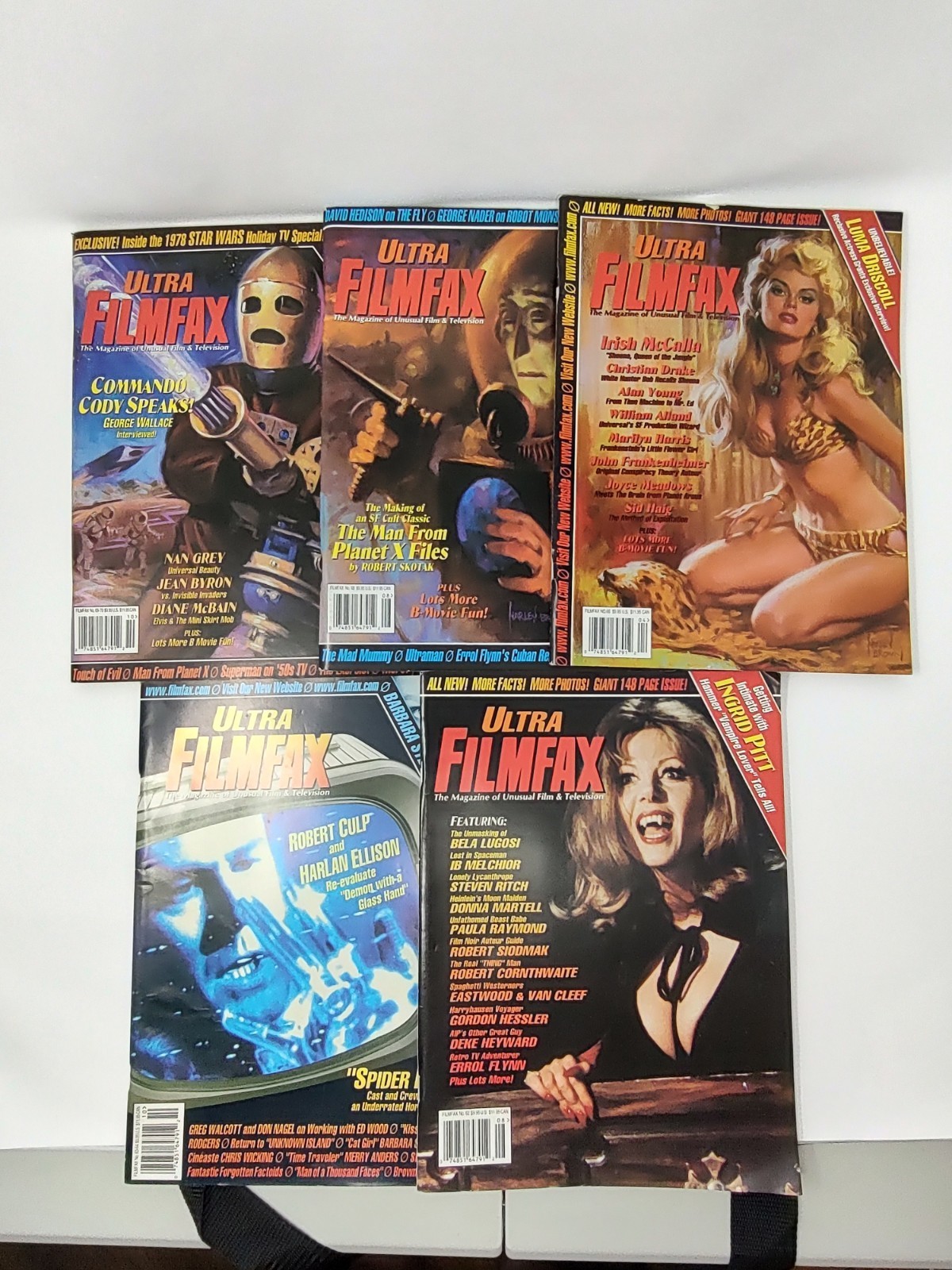 Lot of 5 ULTRA FILMFAX MAGAZINE - INGRID PITT COVER Horror Sci Fi Very Good