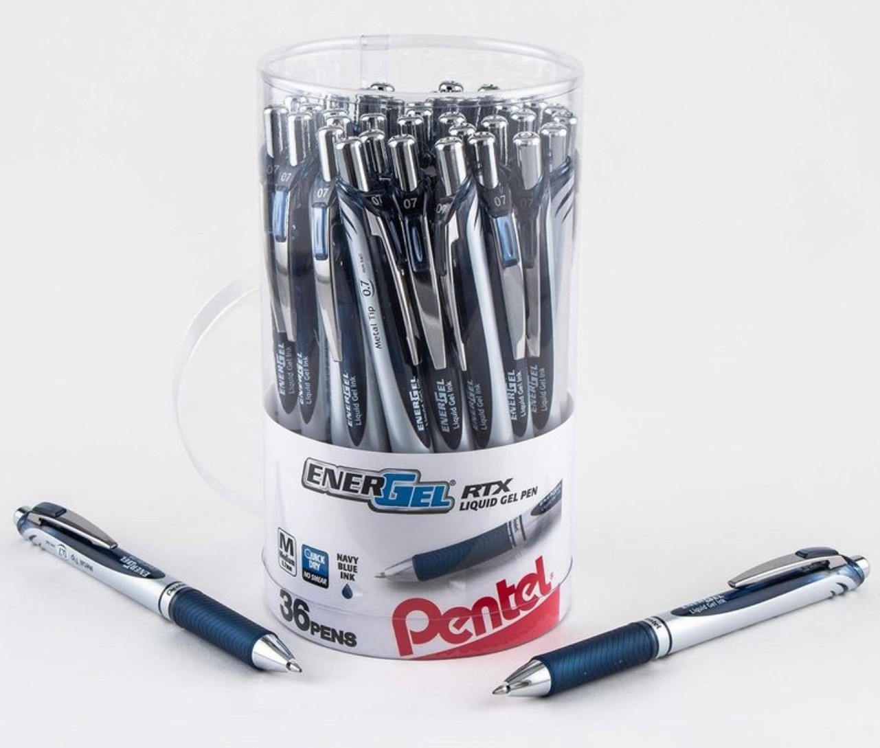 36 Pentel ENERGEL RTX Liquid Gel Pens NAVY BLUE M X1070 0.7mm 36 Pentel ENERGEL RTX Liquid Gel Pens NAVY BLUE M X1070 0.7mm