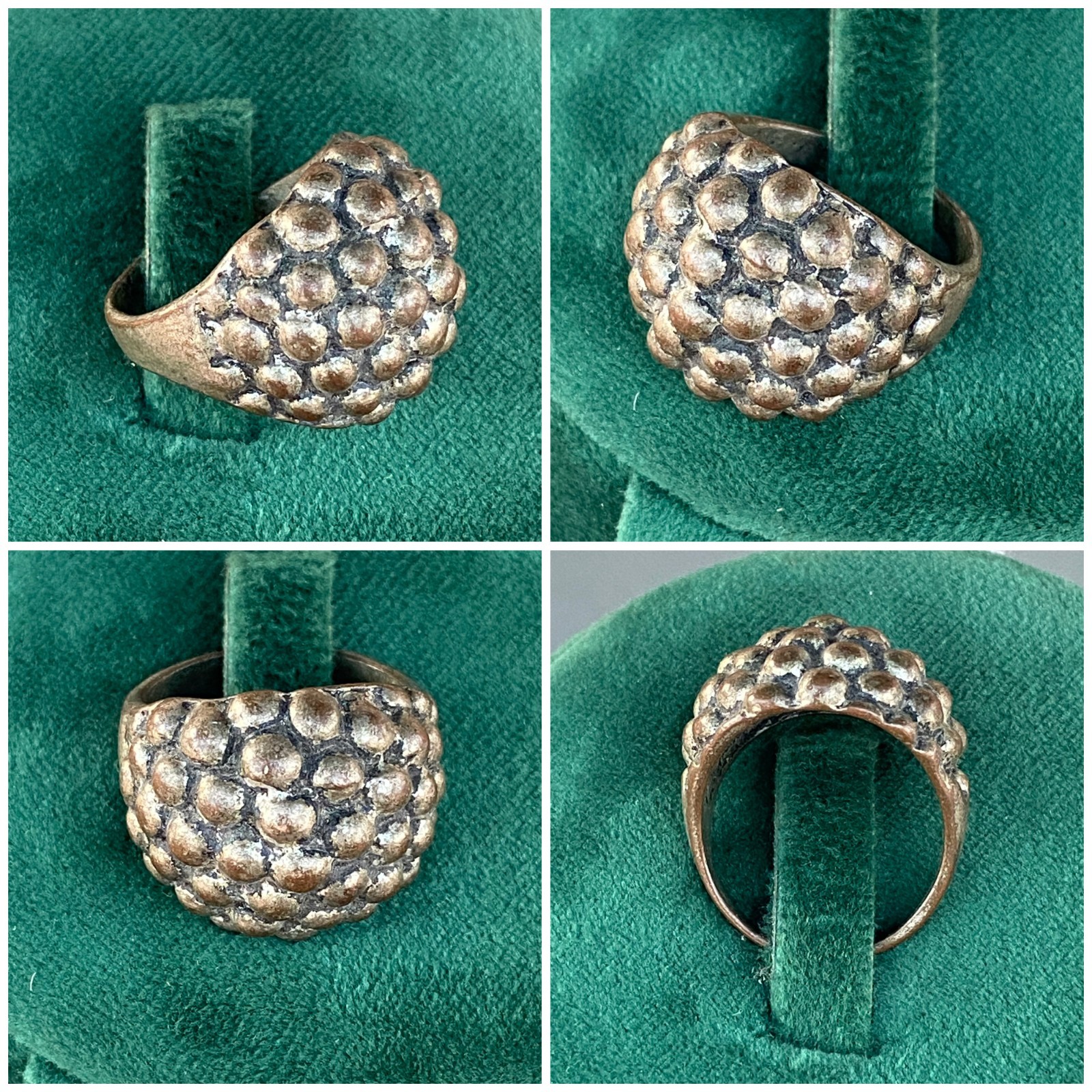 Very Rare Extremely Ancient Old Ring Viking Silver Color Artifact Authentic