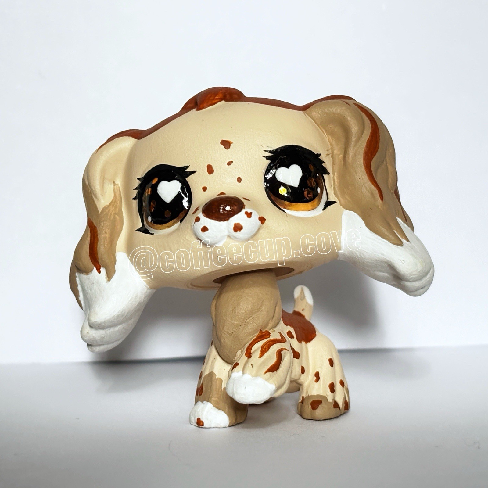 LPS Custom Hand Painted Cocker Spaniel Latte Inspired With Brown Glitter Eyes LPS Custom Hand Painted Cocker Spaniel Latte Inspired With Brown Glitter Eyes
