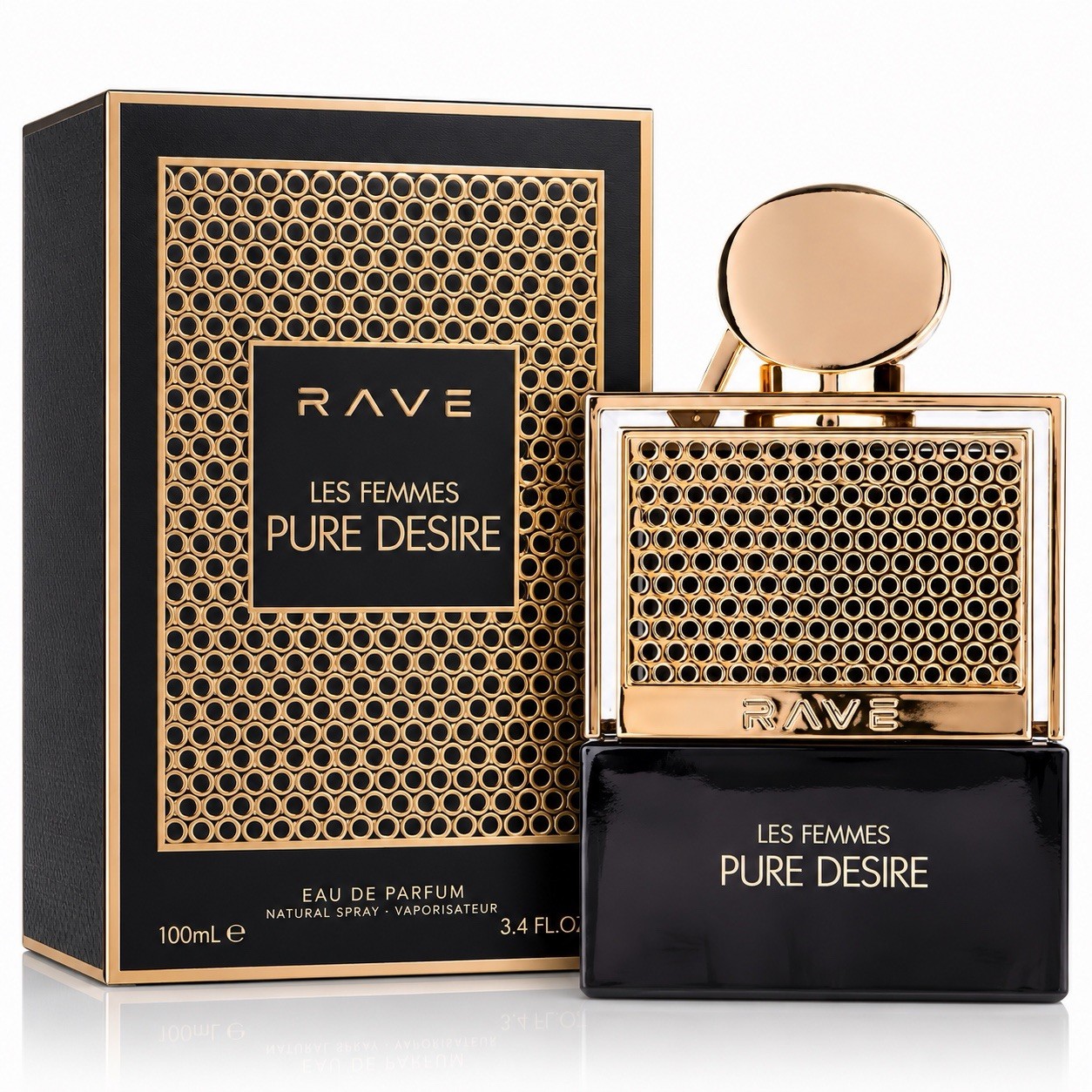 Rave Pure Desire Gold by Lattafa Women EDP 3.4 oz 100ml New in Box Rave Pure Desire Gold by Lattafa Women EDP 3.4 oz 100ml New in Box
