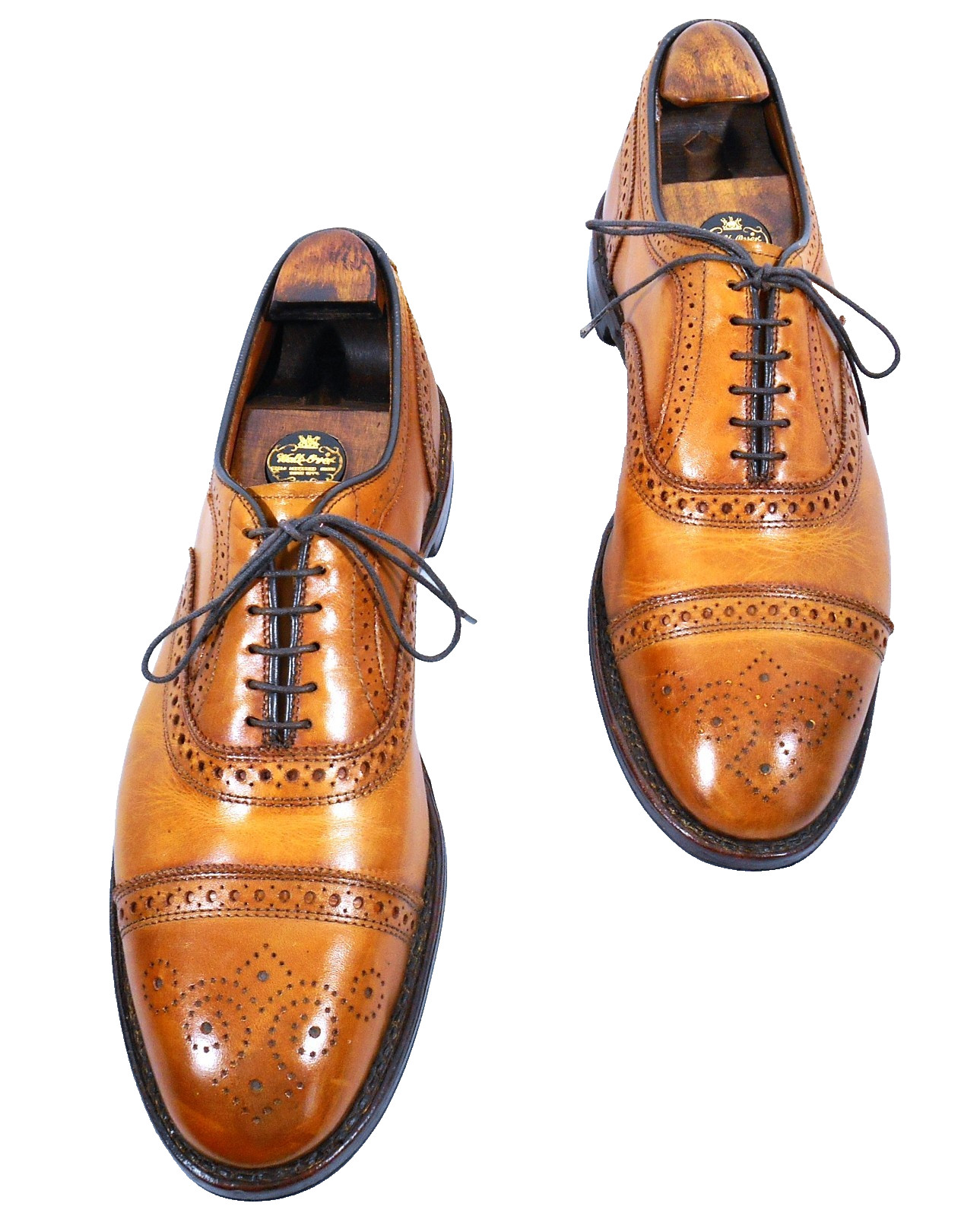 Men\'s 11 D Alden For Brooks Brothers 55926026 Medallion Toe Tan Oxfords VGUC