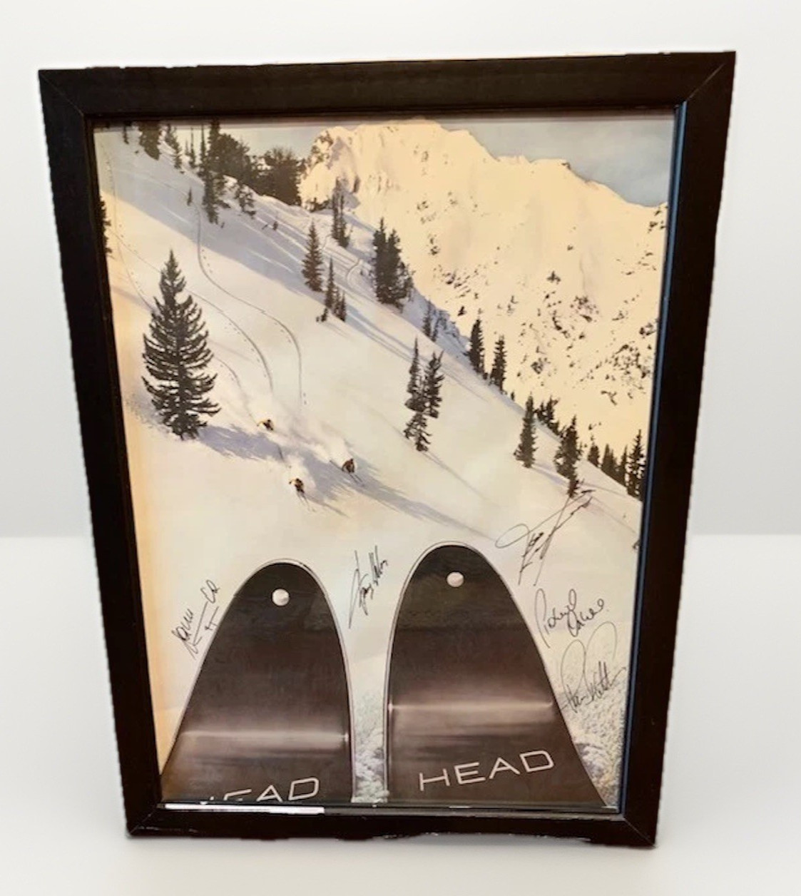 VTG Ski Wall Art Framed Large Signed OOAK Wolfgang Lert Poster Race Team Skiing VTG Ski Wall Art Framed Large Signed OOAK Wolfgang Lert Poster Race Team Skiing