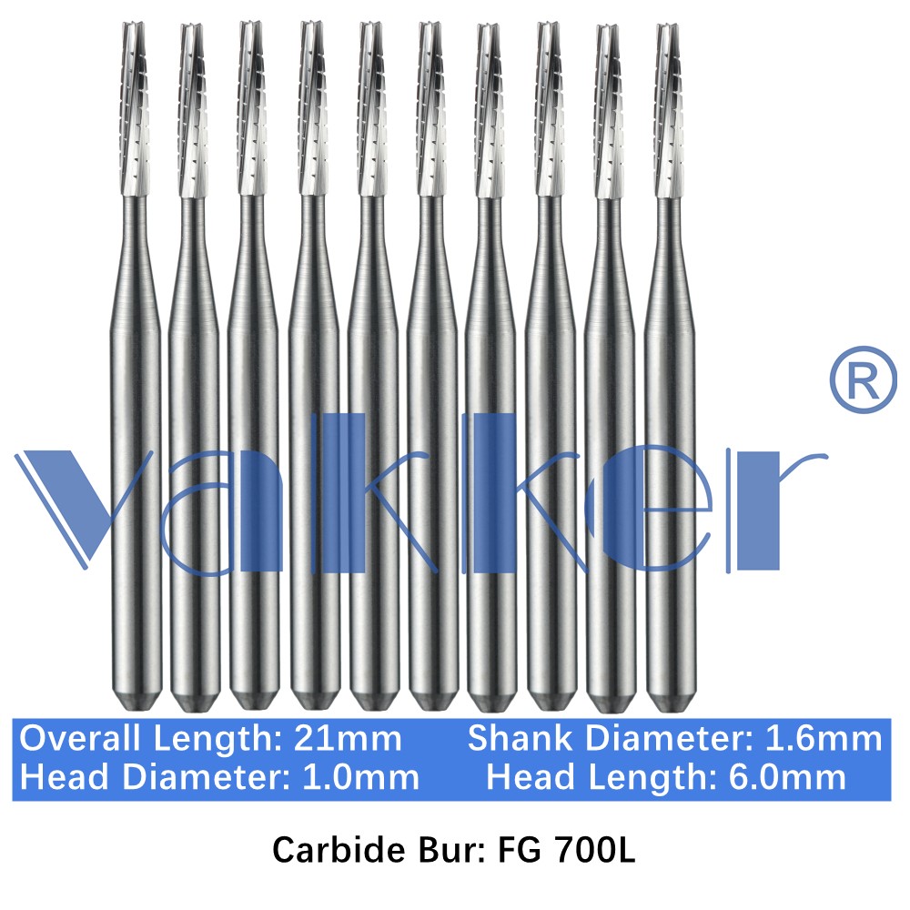10-100pcs Dental FG Carbide Burs Long Shank Taper Flat End Cross-Cut Bur FG 700L 10-100pcs Dental FG Carbide Burs Long Shank Taper Flat End Cross-Cut Bur FG 700L