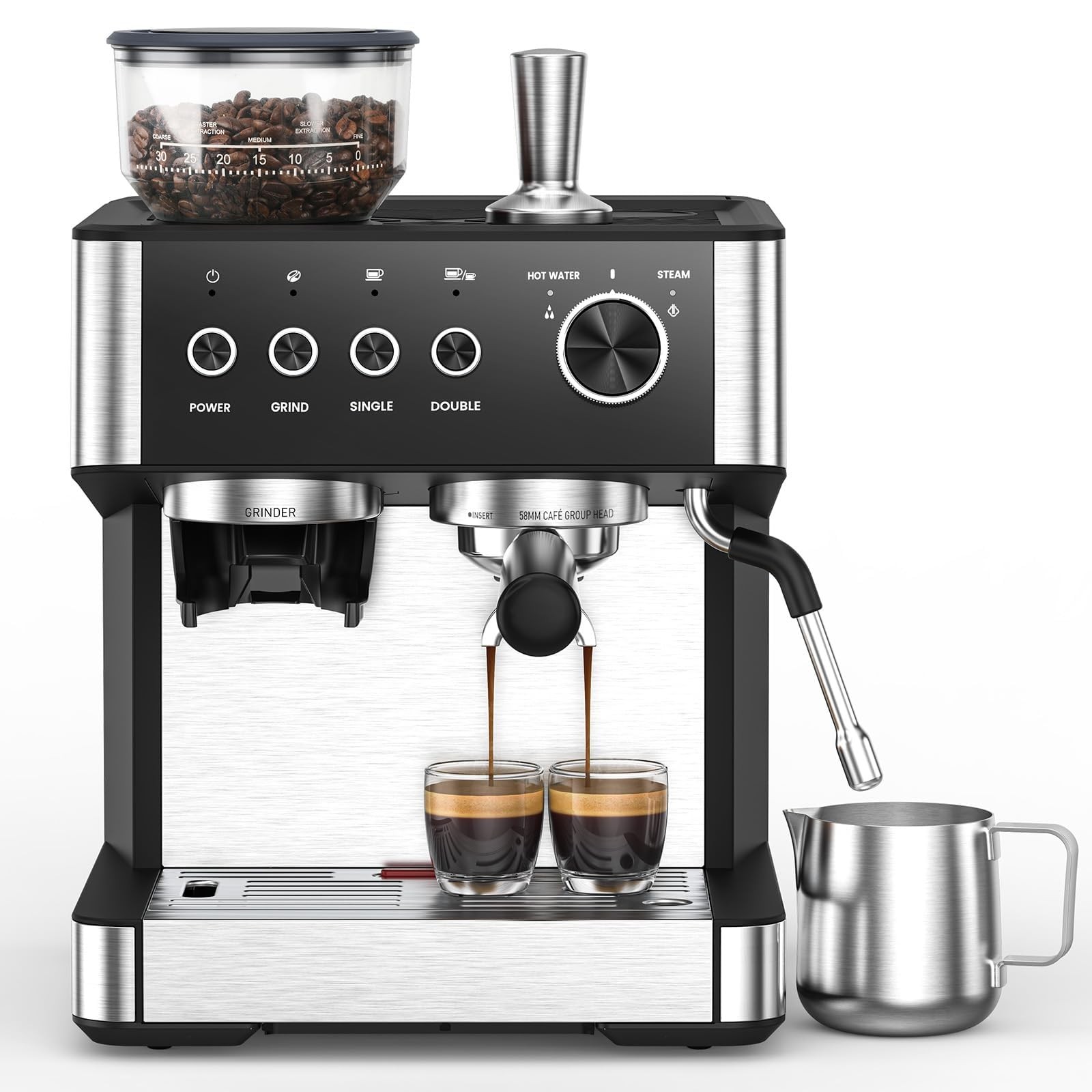 (2026 Upgrade) Espresso Machine with Grinder Expresso Coffee Machines Built-in