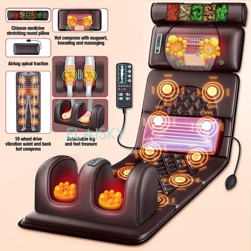 8 Mode Massage Seat Cushion with Heated Back Neck Massager Chair for Home 8 Mode Massage Seat Cushion with Heated Back Neck Massager Chair for Home