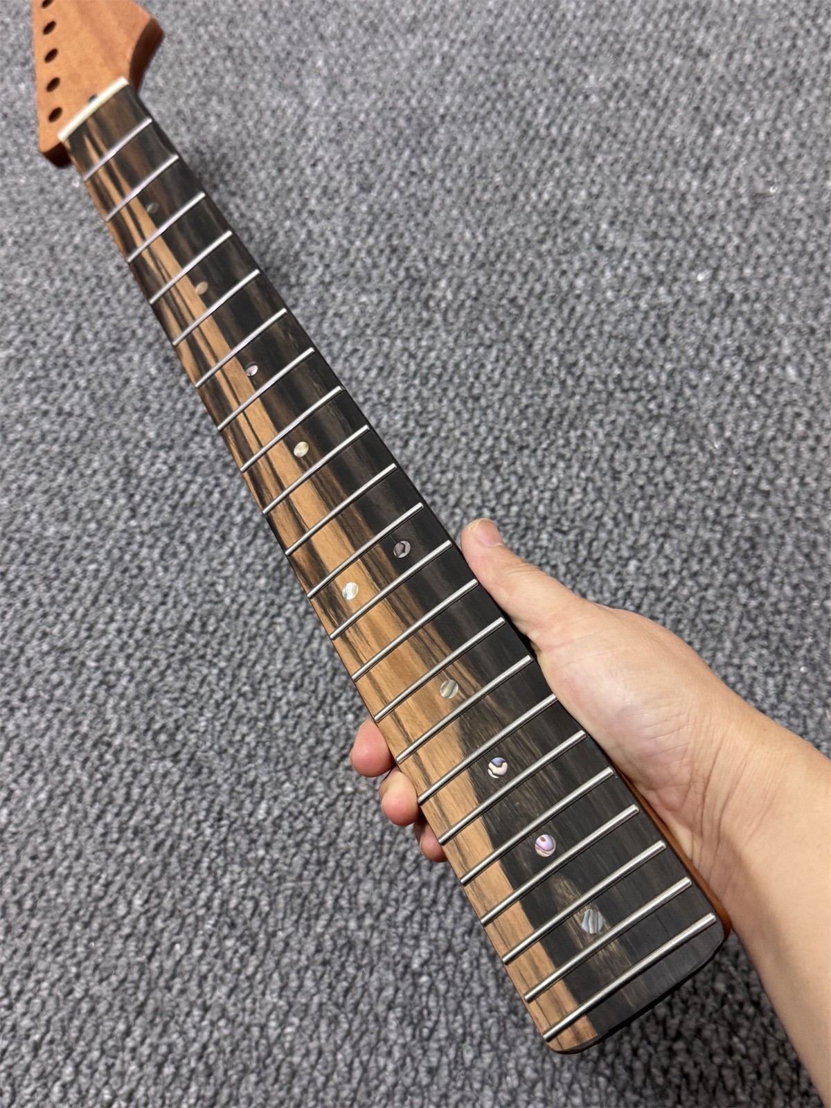 Unique ebony Satin 22Fret Mahogany Electric guitar neck part 12 Radius