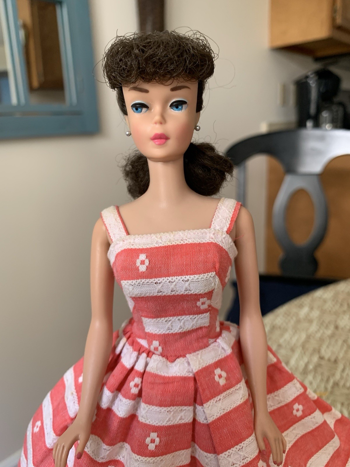 Vintage Beautiful Brunette Ponytail Barbie In Sundress And Shoes Vintage Beautiful Brunette Ponytail Barbie In Sundress And Shoes