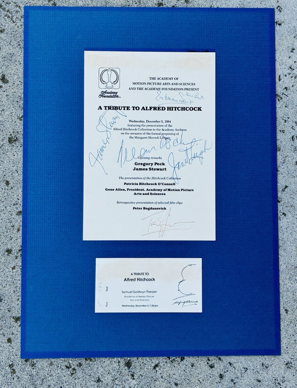 1984 Alfred Hitchcock Tribute Signed Peck Stewart Leigh Saint Bogdanovich